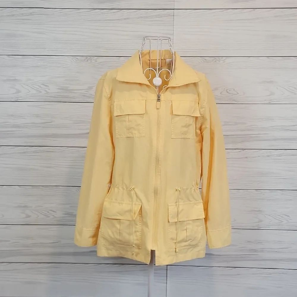 Liz Golf Windbreaker Light Yellow Women's Utility Jacket - Size M
